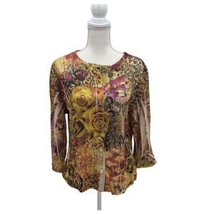 New Investments Cardigan Top Floral Size L